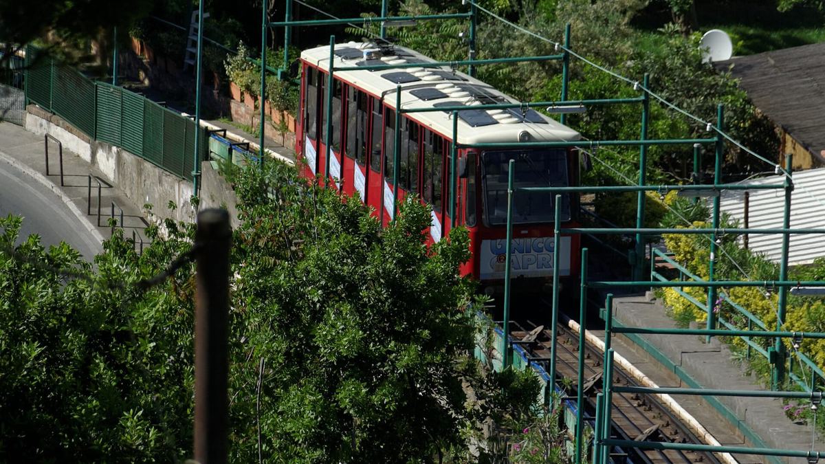 El funicular entre Marina Grande y la Piazzetta de Capri