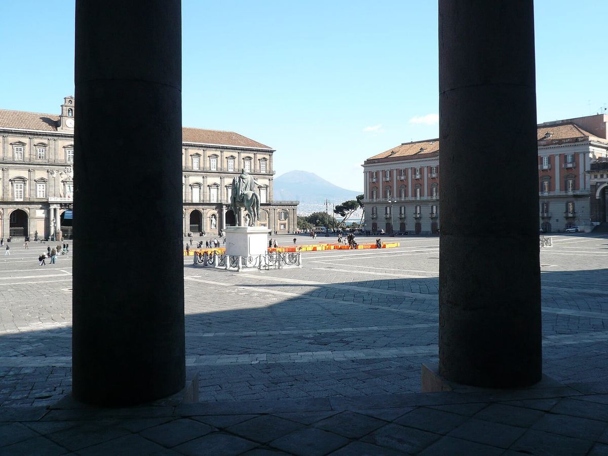 The colonnade of piazza del Plebiscito in Naples